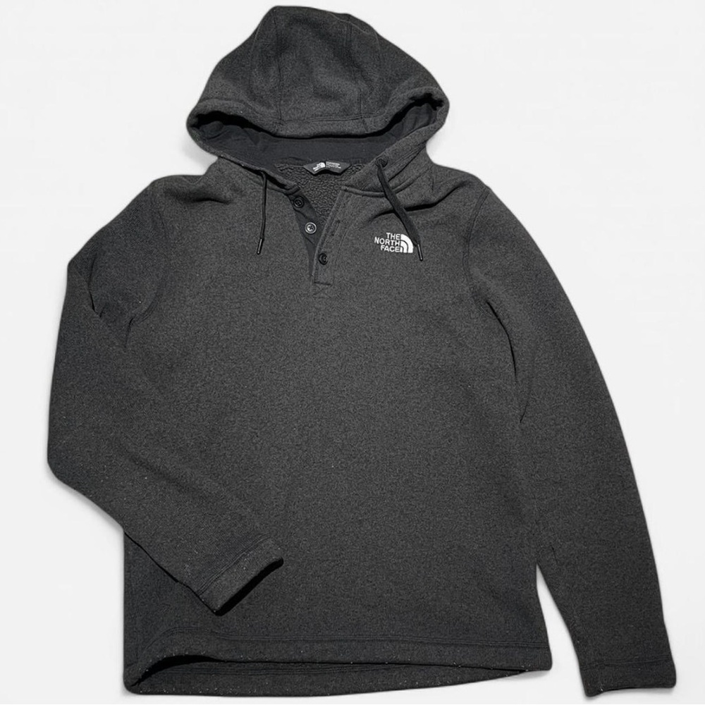 The North Face Men’s Hooded Henley Pullover – Dark Gray – Size Large